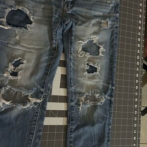 American Eagle Outfitters Ripped Indigo Skinny Jeans